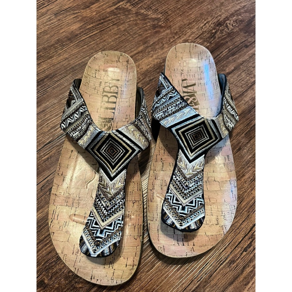 Sam & Libby Women's Colorful‎ Thong Sandals Size 11 Embroidery Boho Slip On
